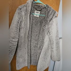 Pink Cozy Gray Sherpa Jacket